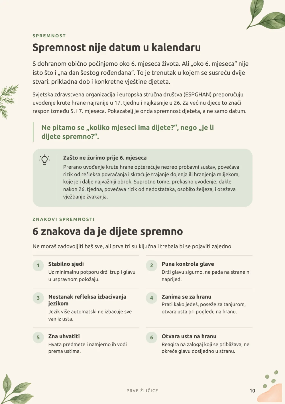 Vodič: stranica o znakovima spremnosti djeteta